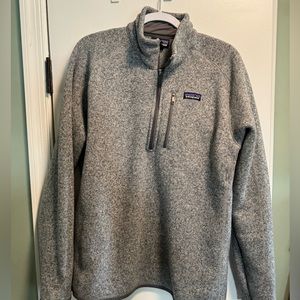 Men’s Patagonia Better Sweater Quarter Zip Gray Size Large.